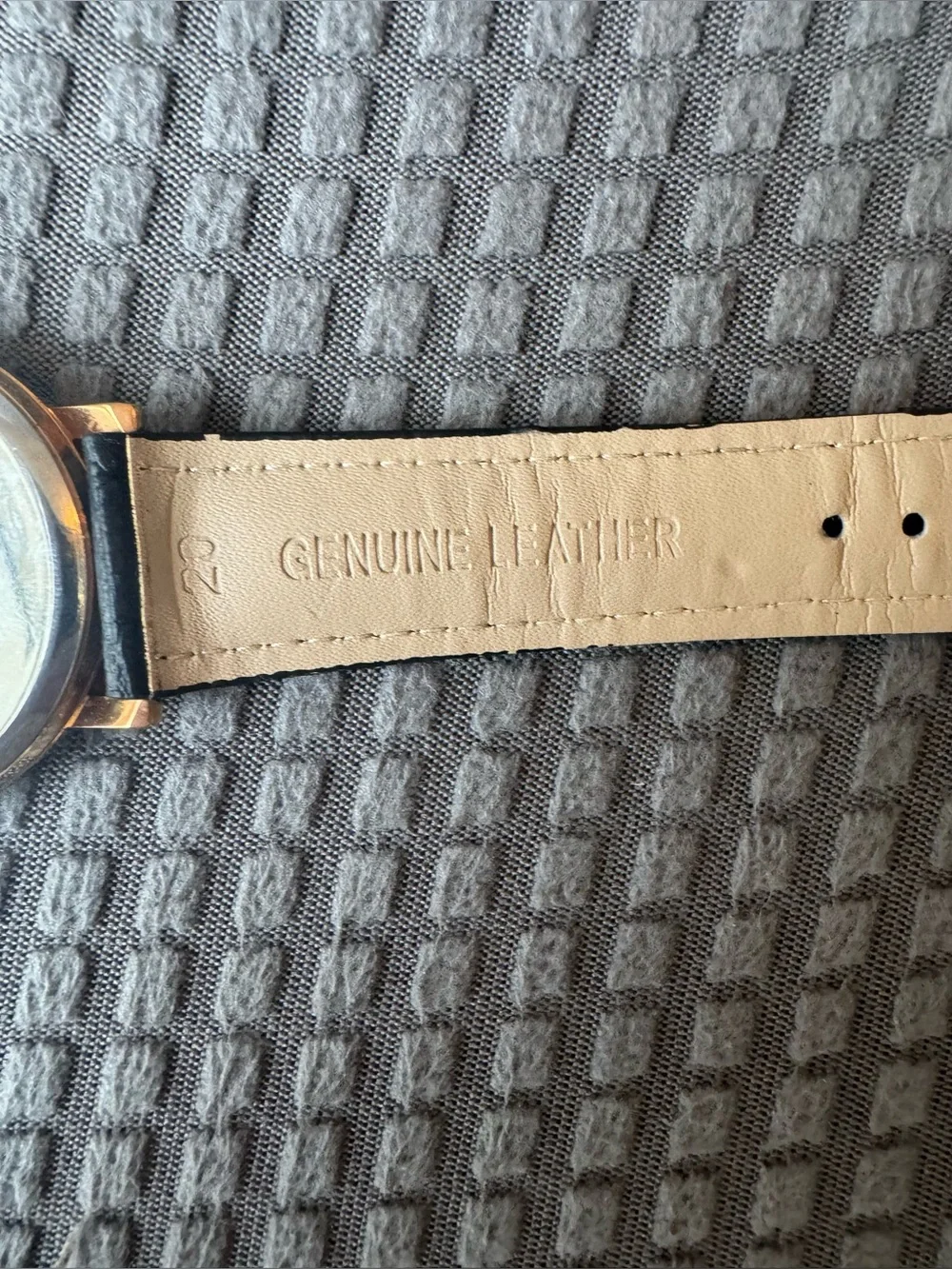 Vintage Disney Mickey Donald Daisy Watch Gold Tone Black Genuine Leather Band